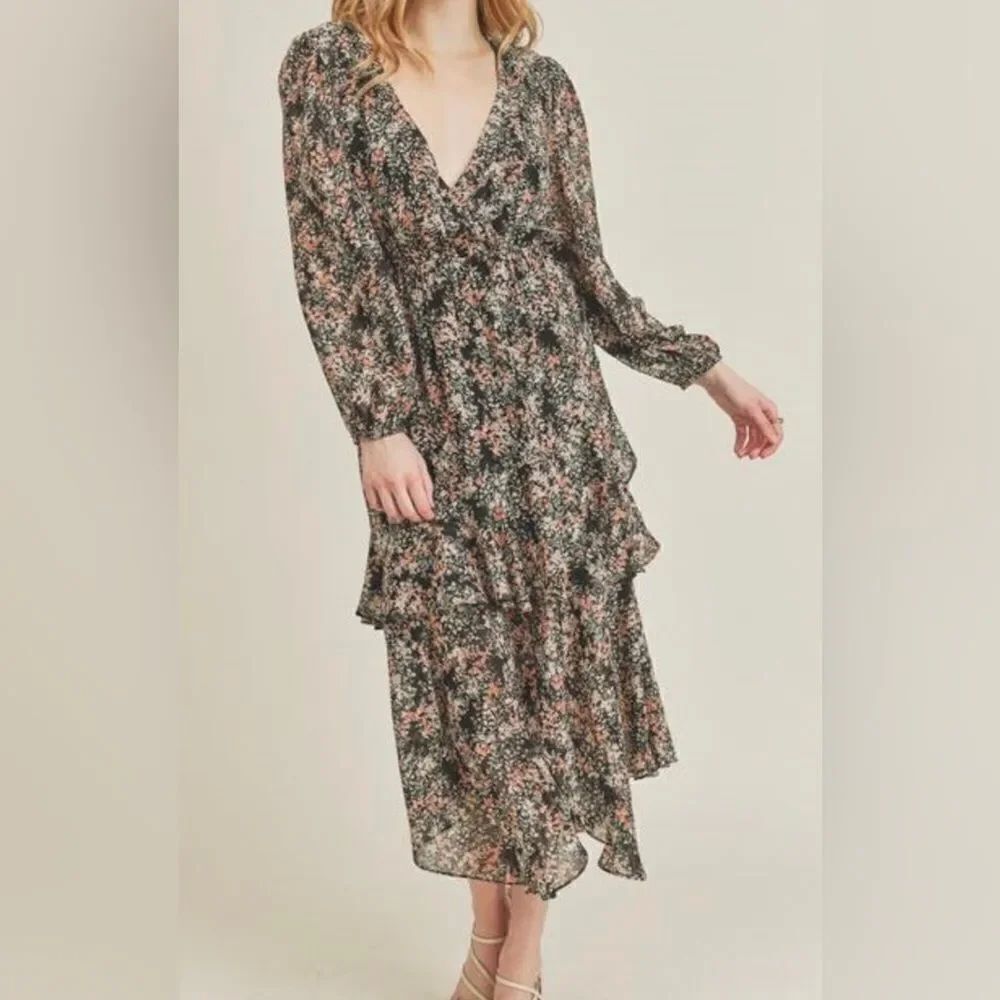 Lush Floral Ruffle Dress NWT Size S